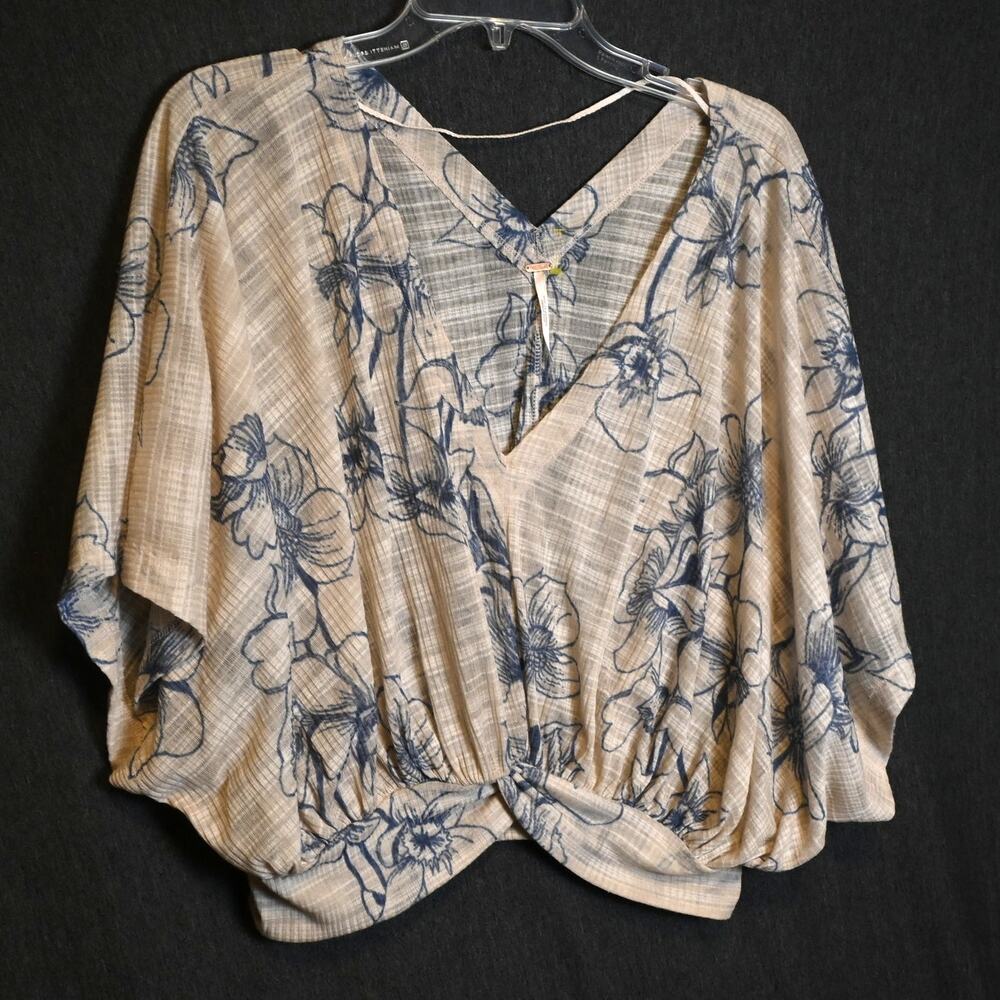 Free People Women's XS One Dance V-Neck Blouse Top
